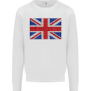 Mosaic Union Jack Flag Great Britain UK Kids Sweatshirt Jumper White