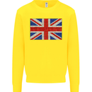 Mosaic Union Jack Flag Great Britain UK Kids Sweatshirt Jumper Yellow