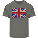 Mosaic Union Jack Flag Great Britain UK Kids T-Shirt Childrens Charcoal