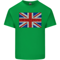 Mosaic Union Jack Flag Great Britain UK Kids T-Shirt Childrens Irish Green