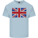 Mosaic Union Jack Flag Great Britain UK Kids T-Shirt Childrens Light Blue