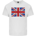 Mosaic Union Jack Flag Great Britain UK Kids T-Shirt Childrens White