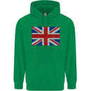 Mosaic Union Jack Flag Great Britain UK Mens 80% Cotton Hoodie Irish Green