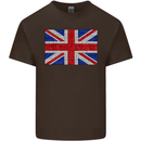 Mosaic Union Jack Flag Great Britain UK Mens Cotton T-Shirt Tee Top Dark Chocolate