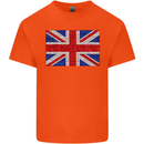 Mosaic Union Jack Flag Great Britain UK Mens Cotton T-Shirt Tee Top Orange