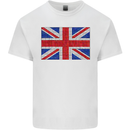 Mosaic Union Jack Flag Great Britain UK Mens Cotton T-Shirt Tee Top White
