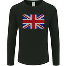 Mosaic Union Jack Flag Great Britain UK Mens Long Sleeve T-Shirt Black
