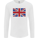 Mosaic Union Jack Flag Great Britain UK Mens Long Sleeve T-Shirt White