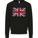 Mosaic Union Jack Flag Great Britain UK Mens Sweatshirt Jumper Black