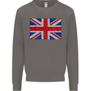 Mosaic Union Jack Flag Great Britain UK Mens Sweatshirt Jumper Charcoal