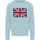 Mosaic Union Jack Flag Great Britain UK Mens Sweatshirt Jumper Light Blue