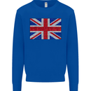 Mosaic Union Jack Flag Great Britain UK Mens Sweatshirt Jumper Royal Blue