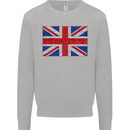 Mosaic Union Jack Flag Great Britain UK Mens Sweatshirt Jumper Sports Grey