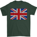 Mosaic Union Jack Flag Great Britain UK Mens T-Shirt 100% Cotton Forest Green