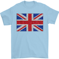 Mosaic Union Jack Flag Great Britain UK Mens T-Shirt 100% Cotton Light Blue