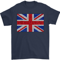 Mosaic Union Jack Flag Great Britain UK Mens T-Shirt 100% Cotton Navy Blue