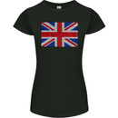 Mosaic Union Jack Flag Great Britain UK Womens Petite Cut T-Shirt Black