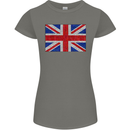 Mosaic Union Jack Flag Great Britain UK Womens Petite Cut T-Shirt Charcoal