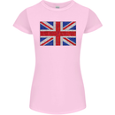 Mosaic Union Jack Flag Great Britain UK Womens Petite Cut T-Shirt Light Pink