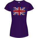 Mosaic Union Jack Flag Great Britain UK Womens Petite Cut T-Shirt Purple