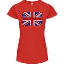 Mosaic Union Jack Flag Great Britain UK Womens Petite Cut T-Shirt Red