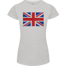 Mosaic Union Jack Flag Great Britain UK Womens Petite Cut T-Shirt Sports Grey