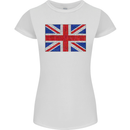 Mosaic Union Jack Flag Great Britain UK Womens Petite Cut T-Shirt White