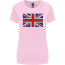 Mosaic Union Jack Flag Great Britain UK Womens Wider Cut T-Shirt Light Pink