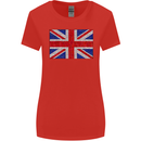 Mosaic Union Jack Flag Great Britain UK Womens Wider Cut T-Shirt Red
