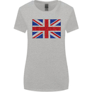 Mosaic Union Jack Flag Great Britain UK Womens Wider Cut T-Shirt Sports Grey