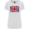Mosaic Union Jack Flag Great Britain UK Womens Wider Cut T-Shirt White
