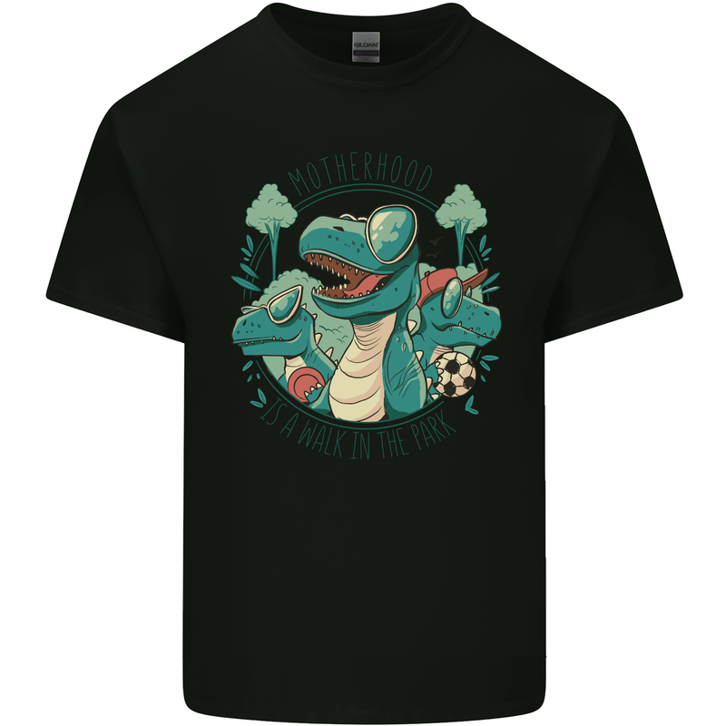 Motherhood Funny Dinosaur Mothers Day Kids T-Shirt Childrens Black
