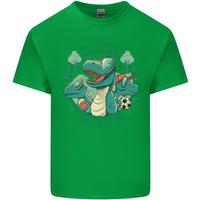 Motherhood Funny Dinosaur Mothers Day Mens Cotton T-Shirt Tee Top Irish Green