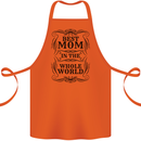 Mothers Day Best Mom in the World Cotton Apron 100% Organic Orange