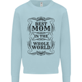 Mothers Day Best Mom in the World Kids Sweatshirt Jumper Light Blue