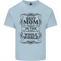 Mothers Day Best Mom in the World Kids T-Shirt Childrens Light Blue