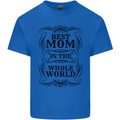 Mothers Day Best Mom in the World Kids T-Shirt Childrens Royal Blue