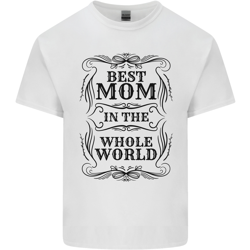 Mothers Day Best Mom in the World Kids T-Shirt Childrens White