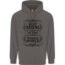 Mothers Day Best Mom in the World Mens 80% Cotton Hoodie Charcoal