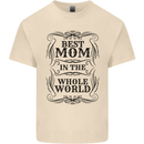 Mothers Day Best Mom in the World Mens Cotton T-Shirt Tee Top Natural