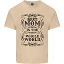 Mothers Day Best Mom in the World Mens Cotton T-Shirt Tee Top Sand