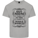 Mothers Day Best Mom in the World Mens Cotton T-Shirt Tee Top Sports Grey