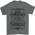 Mothers Day Best Mom in the World Mens T-Shirt 100% Cotton Charcoal