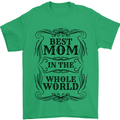 Mothers Day Best Mom in the World Mens T-Shirt 100% Cotton Irish Green