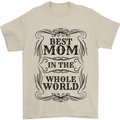 Mothers Day Best Mom in the World Mens T-Shirt 100% Cotton Sand