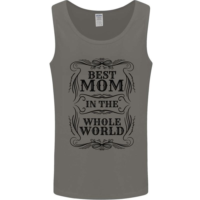Mothers Day Best Mom in the World Mens Vest Tank Top Charcoal