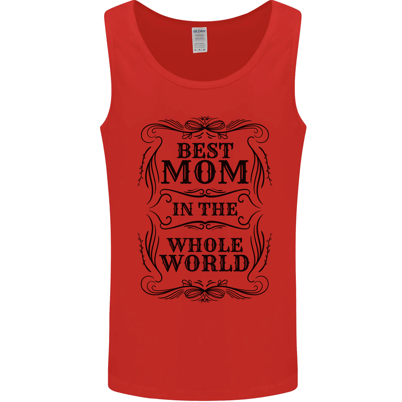 Mothers Day Best Mom in the World Mens Vest Tank Top Red