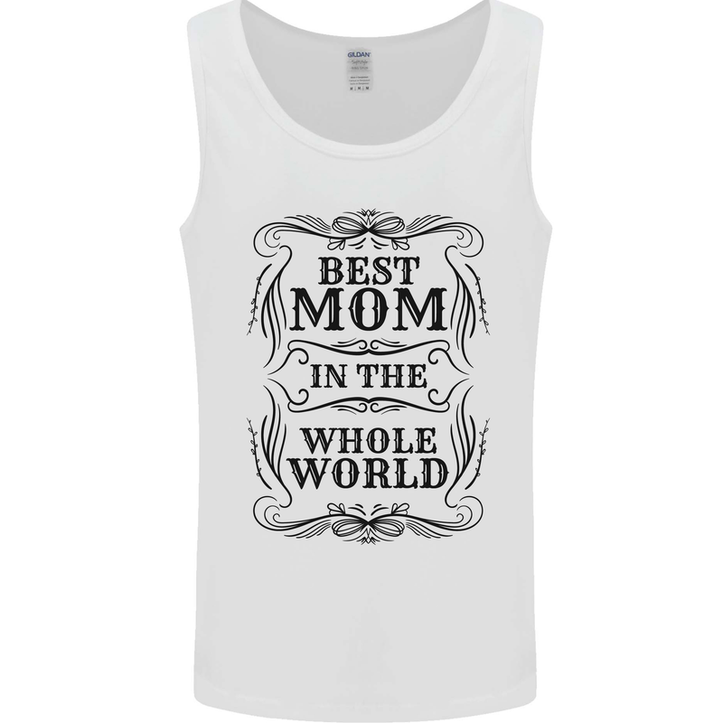 Mothers Day Best Mom in the World Mens Vest Tank Top White