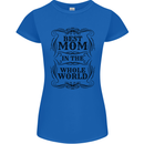 Mothers Day Best Mom in the World Womens Petite Cut T-Shirt Royal Blue