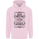 Mothers Day Best Mum in the World Childrens Kids Hoodie Light Pink